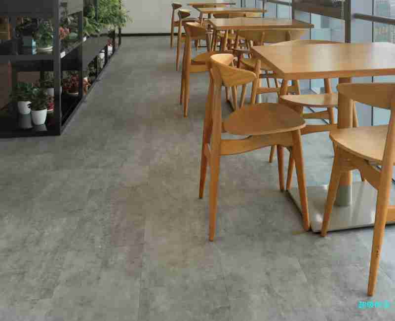 灰色石塑pvc地板胶 办公室仿古水泥纹地板商用连锁店石纹地胶片材图2