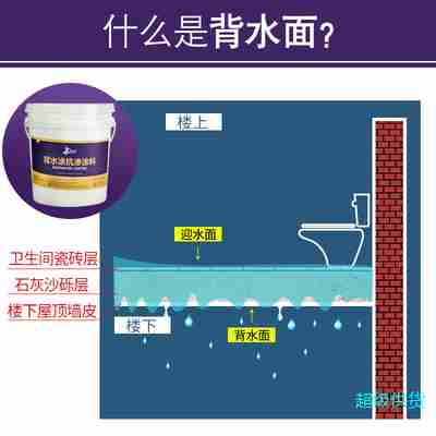 嘉得丽房屋背水面材料防霉防潮抗碱防水涂料卫生间外墙漏水补堵漏10KG/桶图3