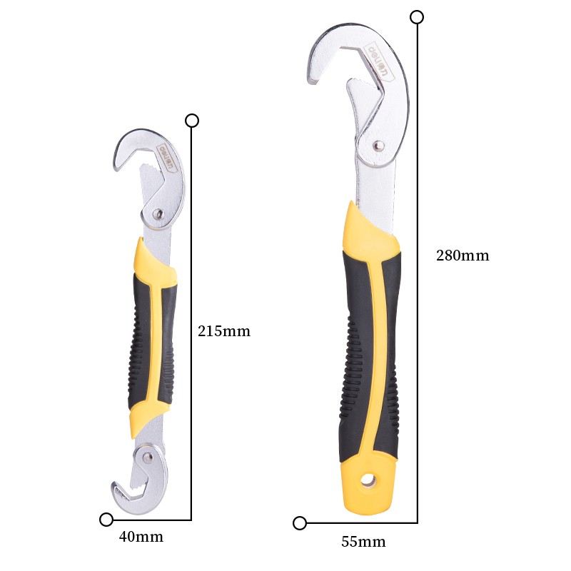得力wanneng活口扳手套装多功能活动快速开口管子钳9-32mm工具板子图5