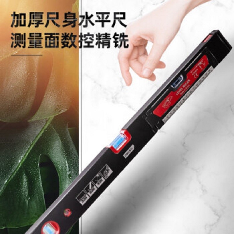 得力 高精度强磁水平尺 水平仪 铝合金靠尺 鱼雷式水平尺 折叠式水平尺600mm DL290600Z图2