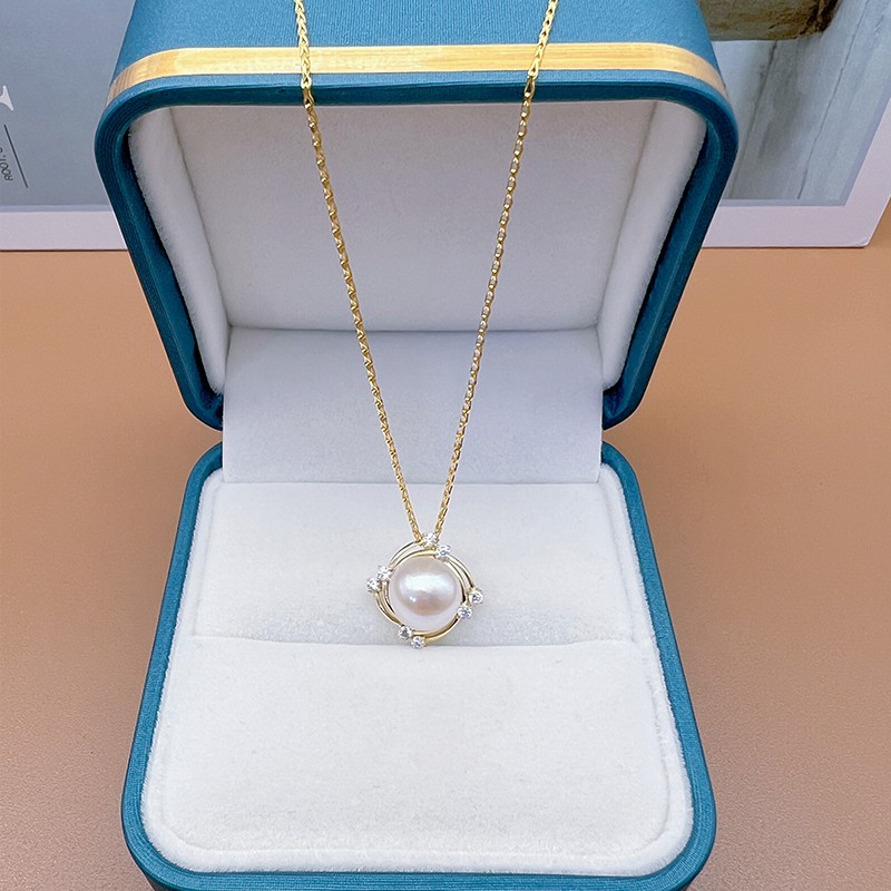 扭转乾坤珍珠吊坠，淡水珍珠，s925银+锆石图1