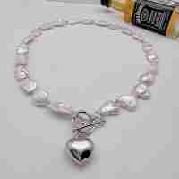 巴洛克颈链	1条	淡水珍珠	OT爱心扣	11—12mm