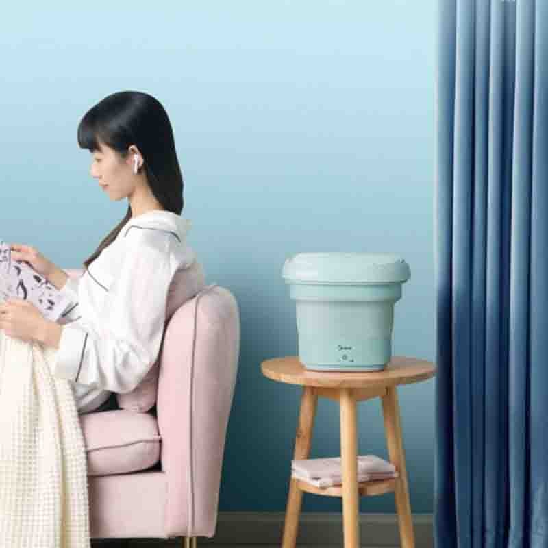 美的（Midea）折叠洗衣机便携式小型宿舍内衣内裤专用洗袜子神器迷你波轮洗衣机 （升级款）MX-ZDXG01图3