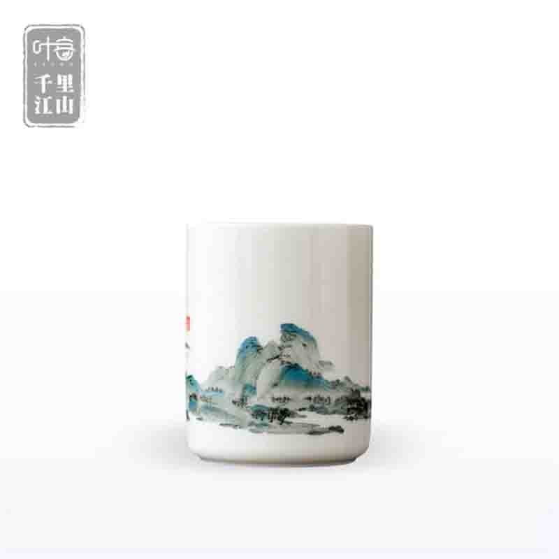 百亿补贴福利叶客【千里江山】提梁壶茶具套装  一提梁壶六杯+茶叶罐图2