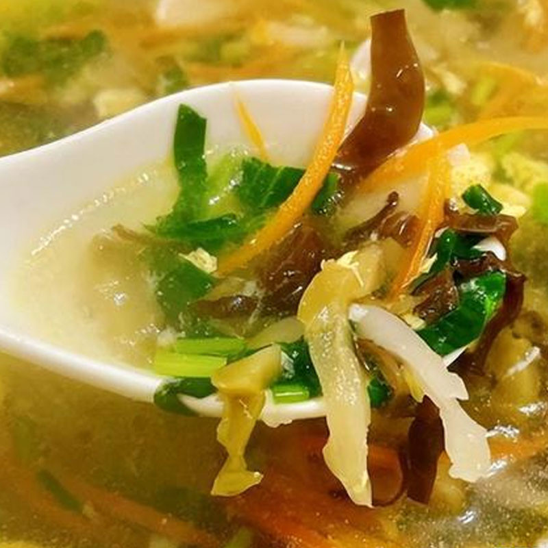 青菜榨菜肉丝汤图3