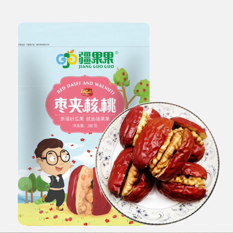 疆果果新疆红枣夹核桃仁 枣夹核桃280g图4