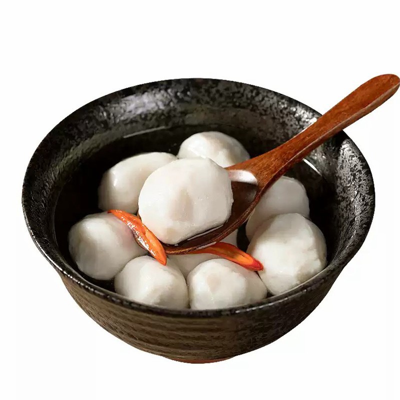 手工鱼丸实心鱼圆淡水鱼丸火锅食材手打鱼肉丸饭店鱼丸汤高级配料图2