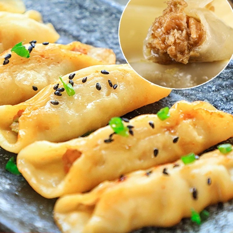 开口笑龙虾锅贴/黑猪肉锅贴/牛肉锅贴面食摆摊餐饮商用批发图5